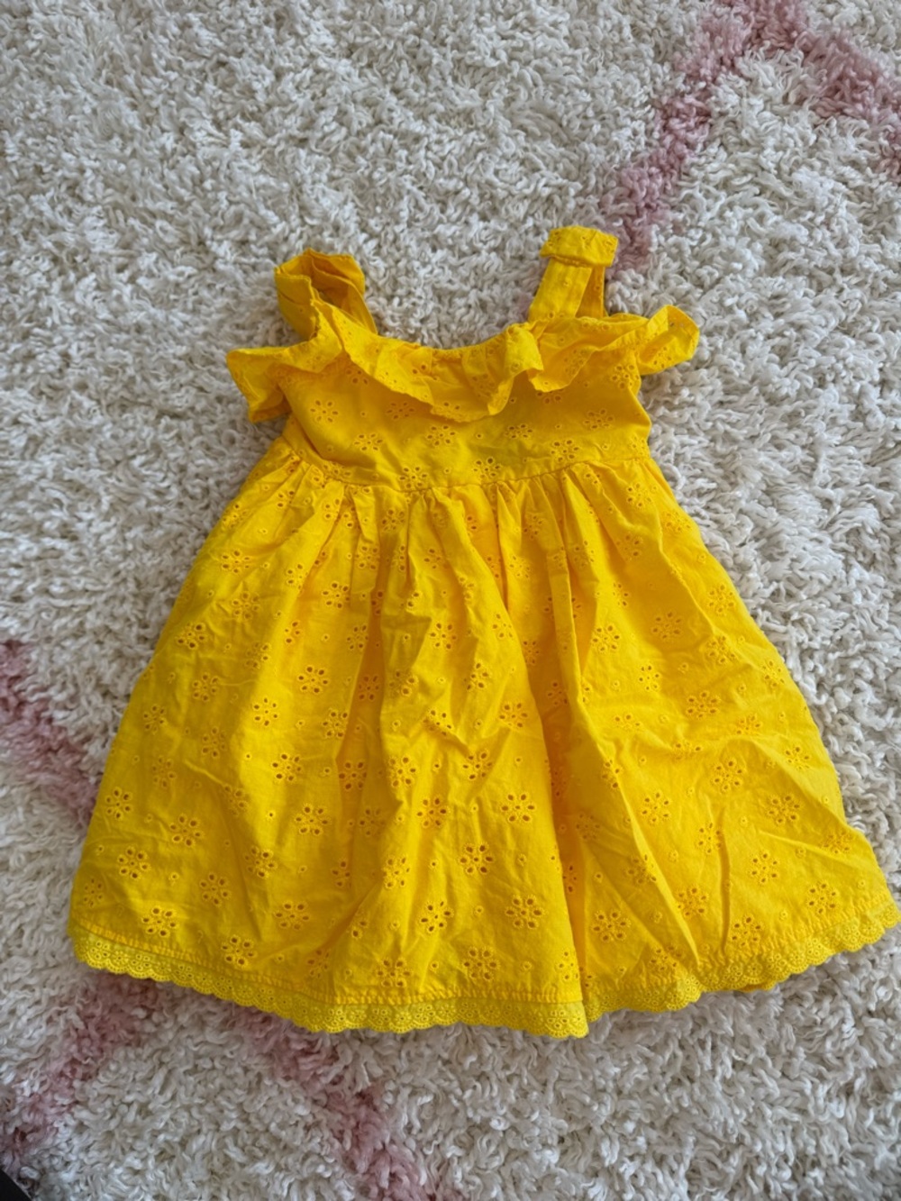 Cynthia Rowley Girls Sunny Yellow Eyelet Ruffle Dress 3T